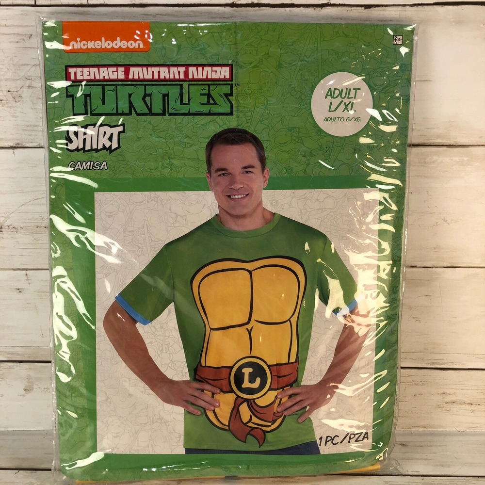 Nickelodeon Teenage Mutant Ninja Turtles Leonardo Costume Shirt Adult L/XL Green